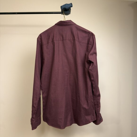 Jack & Jones Red Maroon Button-Up Shirt (Medium) - Picture 2 of 3